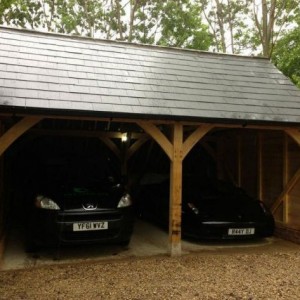 Traditional Oak Framed 2 Bay Carport Dreamscape Landscape Gardeners